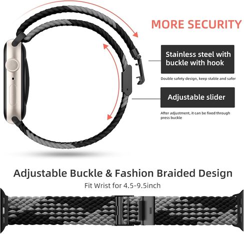 Lerobo 2 Pack Stretchy Solo Loop Compatible with Apple Watch Band 38mm 40mm 41mm 42mm 44mm 45mm 49mm Women Men,Braided Sport Strap Wristband for iWatch Band Series 9 8/7/6/5/4/3/2/1/SE Ultra/Ultra2 in Kuwait