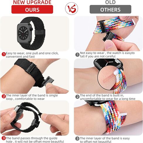 Lerobo 2 Pack Stretchy Solo Loop Compatible with Apple Watch Band 38mm 40mm 41mm 42mm 44mm 45mm 49mm Women Men,Braided Sport Strap Wristband for iWatch Band Series 9 8/7/6/5/4/3/2/1/SE Ultra/Ultra2 in Kuwait