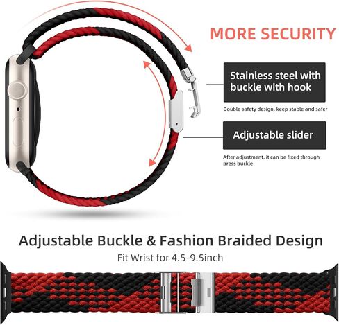 Lerobo 2 Pack Stretchy Solo Loop Compatible with Apple Watch Band 38mm 40mm 41mm 42mm 44mm 45mm 49mm Women Men,Braided Sport Strap Wristband for iWatch Band Series 9 8/7/6/5/4/3/2/1/SE Ultra/Ultra2 in Kuwait