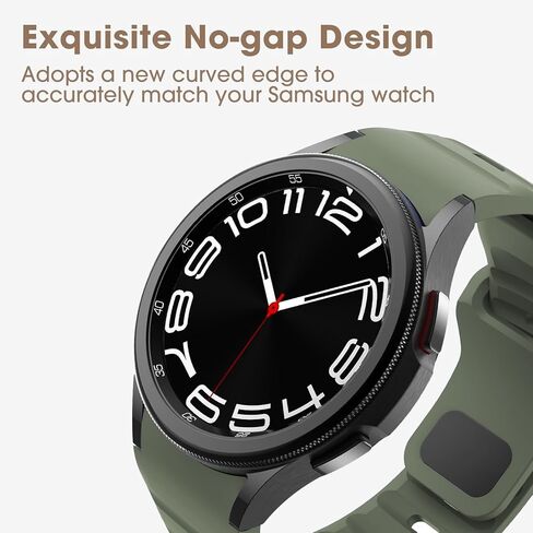 2 Pack No Gap Bands Compatible with Samsung Galaxy Watch 6 5 4 Band 40mm 44mm/Galaxy Watch 6 Classic 47mm 43mm/Watch 5 Pro 45mm/Watch 4 Classic 46mm 42mm, 20mm Two Tone Silicone Sport Strap Women Men in Kuwait