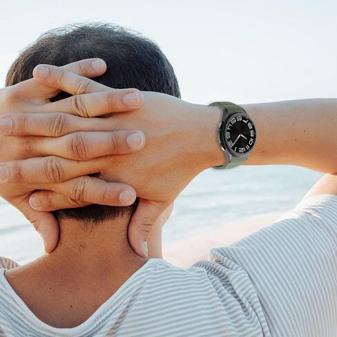 2 Pack No Gap Bands Compatible with Samsung Galaxy Watch 6 5 4 Band 40mm 44mm/Galaxy Watch 6 Classic 47mm 43mm/Watch 5 Pro 45mm/Watch 4 Classic 46mm 42mm, 20mm Two Tone Silicone Sport Strap Women Men in Kuwait