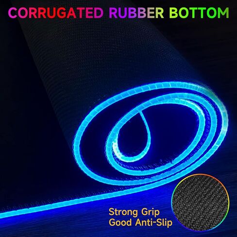 لوحة ماوس LED RGB للألعاب مع 16 وضع إضاءة رائع، لوحة ماوس USB كبيرة للكمبيوتر المكتبي/لوحة المفاتيح، مقاومة للماء، مقاومة للبقع، قاعدة مضادة للانزلاق، حواف Seiko، 31.5×11.8 بوصة، لوحة ماوس سوداء in Kuwait