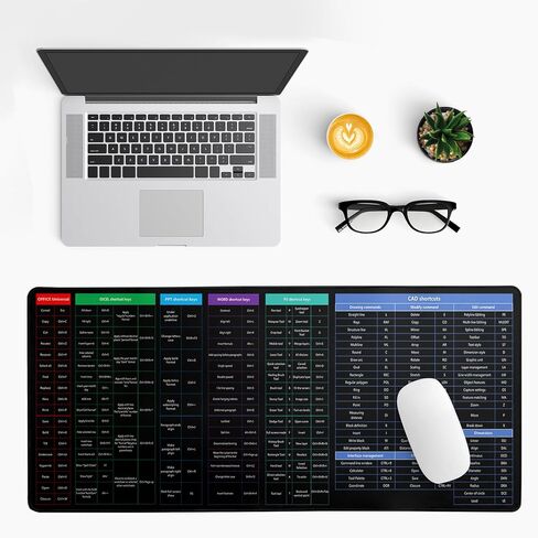 Excel Shortcut Gaming Mouse Pad 31.5x11.8 Inch Large Black Long Extended Pads Big Mousepad Large Non-Slip Rubber Base Waterproof Big Keyboard Mat with Stitched Edges for PC Computer Laptop and Office in Saudi Arabia