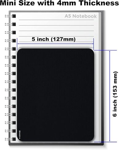 Mini Mouse Pad, Small Mouse Pad 5x6 Inch Ultra Thick Non-Slip Base Portable Washable Tiny Black Mouse Mat for Laptop Wireless Mouse Traveling in Kuwait