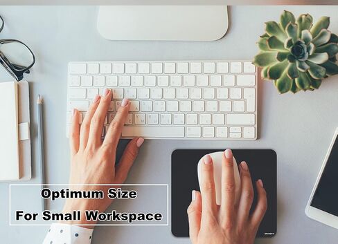 Mini Mouse Pad, Small Mouse Pad 5x6 Inch Ultra Thick Non-Slip Base Portable Washable Tiny Black Mouse Mat for Laptop Wireless Mouse Traveling in Kuwait