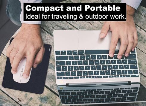 Mini Mouse Pad, Small Mouse Pad 5x6 Inch Ultra Thick Non-Slip Base Portable Washable Tiny Black Mouse Mat for Laptop Wireless Mouse Traveling in Kuwait
