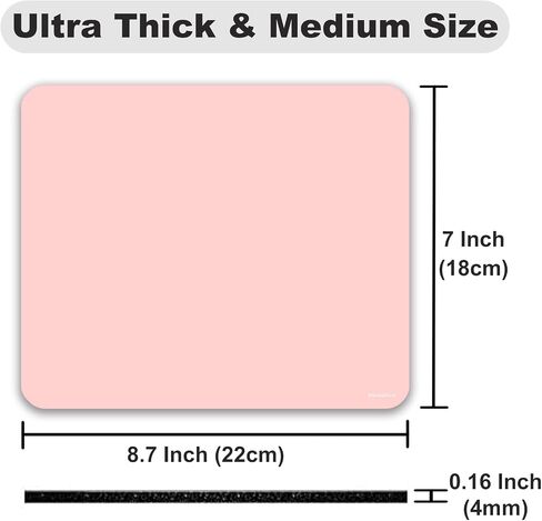 Mini Mouse Pad, Small Mouse Pad 5x6 Inch Ultra Thick Non-Slip Base Portable Washable Tiny Black Mouse Mat for Laptop Wireless Mouse Traveling in Saudi Arabia