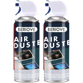 Compressed Air Duster Spray - Reusable Canned Cleaning Duster - Car Duster Air Blower - for Electronic Keyboard Computer - 2 Packs - 450ml（15.4oz） in Kuwait