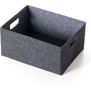 2 pack self-supporting collapsible felt storage basket in darkgrey for storaging and sorting of clothes, toys and office files