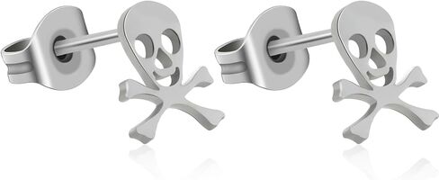 TGNEL Pure Titanium Earrings Bat Earrings Halloween Animal Stud Earrings Cool Trendy Party Hypoallergenic for Men Women Silver in Saudi Arabia