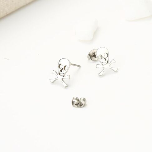 TGNEL Pure Titanium Earrings Bat Earrings Halloween Animal Stud Earrings Cool Trendy Party Hypoallergenic for Men Women Silver in Saudi Arabia