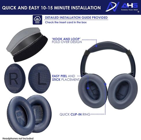 Replacement QC35 / QC35 ii earpads and QC35 Headband / QC35 ii Headband V3 pad Cushion Compatible with Bose QuietComfort 35 (QC35) and Bose QuietComfort 35 ii (QC35 ii) Headphones (Grey) in Kuwait