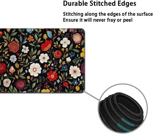 Keyboard Mouse Pad Set, Extended Gaming Mouse Pad+Ergonomics Keyboard Wrist Rest Support, Memory Foam, Easy Typing Pain Relief, 3Pcs XXL Ultra Thick Desk Mat, Abstract Flowers in Saudi Arabia