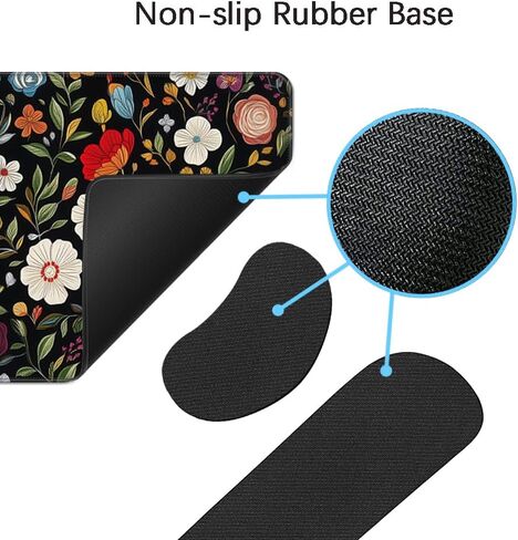 Keyboard Mouse Pad Set, Extended Gaming Mouse Pad+Ergonomics Keyboard Wrist Rest Support, Memory Foam, Easy Typing Pain Relief, 3Pcs XXL Ultra Thick Desk Mat, Abstract Flowers in Saudi Arabia