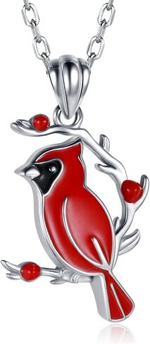 925 Sterling Silver Red Cardinal Necklace I am Always With You Memorial Pendant Jewelry Gift for Women in Saudi Arabia