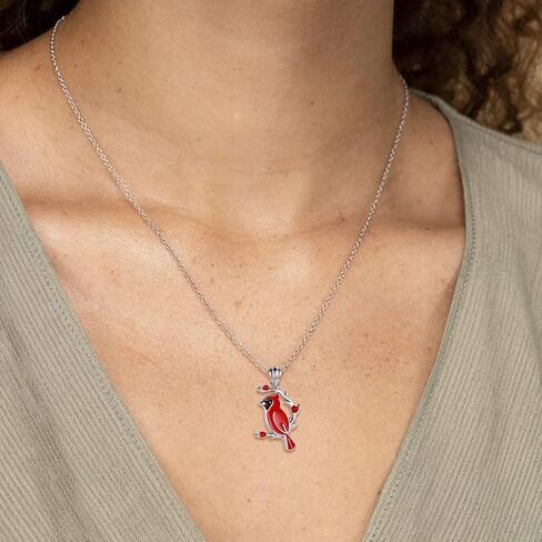 925 Sterling Silver Red Cardinal Necklace I am Always With You Memorial Pendant Jewelry Gift for Women in Saudi Arabia