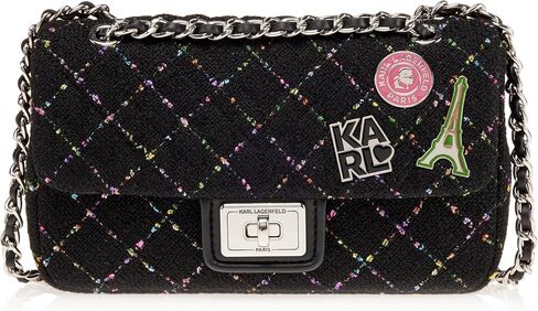 Karl Lagerfeld Paris Womens Agyness Bag Shoulder, Blk Tartan, One Size US in Saudi Arabia