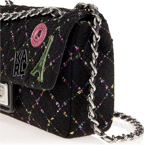 Karl Lagerfeld Paris Womens Agyness Bag Shoulder, Blk Tartan, One Size US in Saudi Arabia