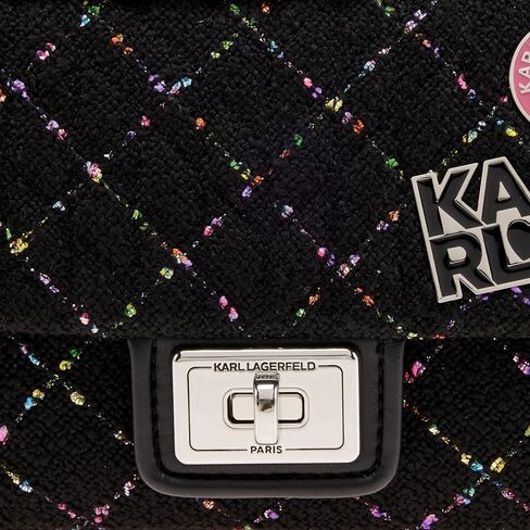 Karl Lagerfeld Paris Womens Agyness Bag Shoulder, Blk Tartan, One Size US in Saudi Arabia