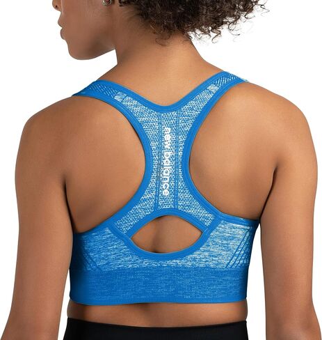 New Balance Women's Seamless MID Impact Heather Keyhole Sport Bra with Removable Pads, Vintage Indigo, Medium in Saudi Arabia