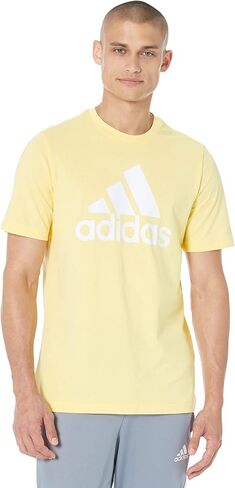 تي شيرت Adidas Badge of Sport للرجال، أصفر/أبيض تقريبًا، مقاس كبير in Saudi Arabia