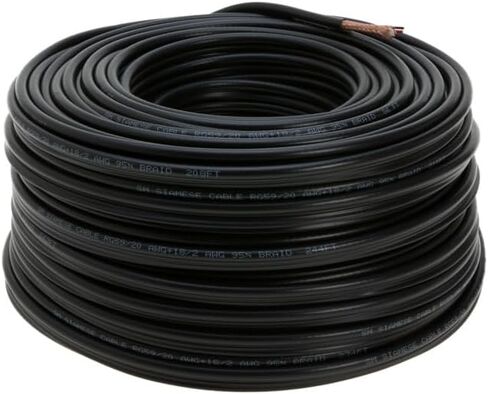 Cables Direct Online 250FT White Bulk Siamese RG59/U Cable, 20AWG + 18/2AWG, 95% Shielding, CCTV Video Wire in Saudi Arabia