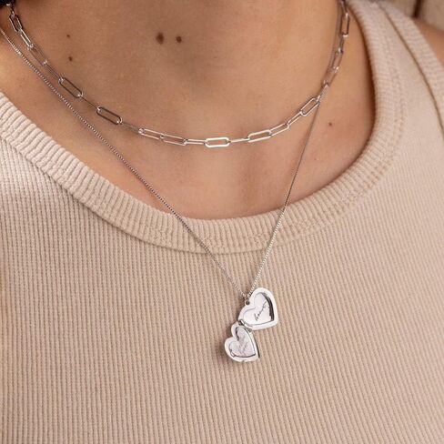 Wanderlust + Co Heart Gold Locket Chain Necklace - 14K Real Gold Plated Hypoallergenic Shower-safe Jewelry in Saudi Arabia