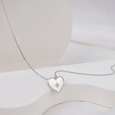 Wanderlust + Co Heart Gold Locket Chain Necklace - 14K Real Gold Plated Hypoallergenic Shower-safe Jewelry in Saudi Arabia
