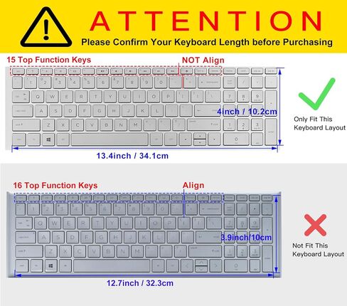 Keyboard Cover with Large Letters for HP 15.6 Laptop 15-dw 15-dy 15-db 15-ds 15-da 15-ef 15-ES 15-cc 15-cd 15-cs 15-cw 15-bw 15-bs Series -Black in Saudi Arabia
