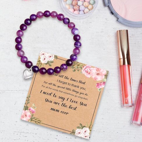 هدايا لأفضل الأصدقاء، هدايا سوار ملهمة للصداقة من الحجر الطبيعي للنساء لأفضل أخت Bestie للتخرج وعيد الأم وعيد الميلاد وعيد الحب وهدايا الأساور in Kuwait