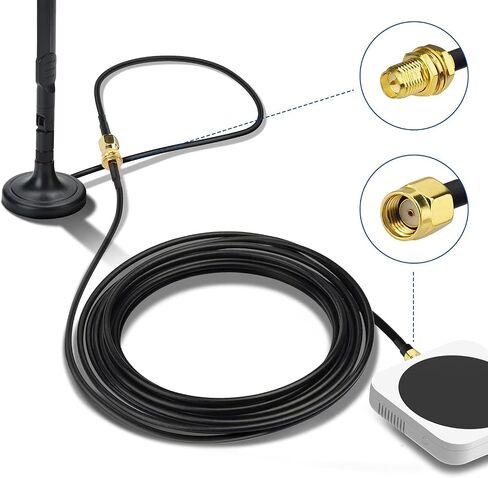 كابل تمديد هوائي BINGFU WiFi بطول 50 قدمًا RP-SMA ذكر إلى RP-SMA أنثى حاجز مزدوج محمي بخسارة منخفضة - 100 كابل لكاميرا IP لجهاز التوجيه اللاسلكي WiFi Hotspot Security in Kuwait