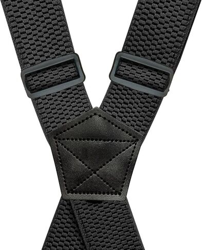 YXRIJDJ Black Men Suspenders 1.4 inch Wide X back Heavy Duty Adjustable Work Suspenders With Swivel Hooks in Saudi Arabia