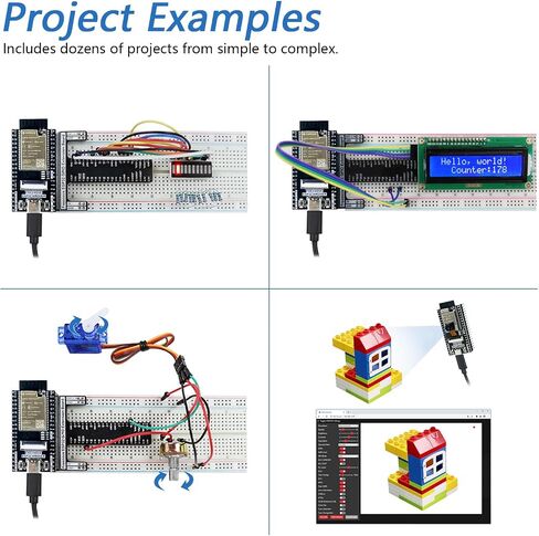 FREENOVE Super Starter Kit for ESP32-WROVER (Included) (Compatible with Arduino IDE), Onboard Camera Wireless, Python C, 536-Page Detailed Tutorial, 173 Items, 82 Projects in Saudi Arabia