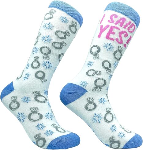 Crazy Dog T-Shirts Women's Just Married Socks Cute Wedding Day Bride Groom Big Day Engagement Graphic Footwear in Saudi Arabia
