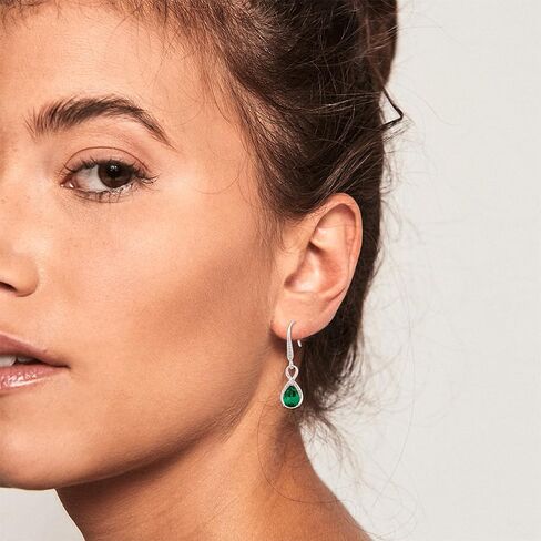 Dangle Drop Earrings 925 Sterling Silver Infinity Earrings Teardrop Crystal Leverback Earrings Birthstone Fine Jewelry Gifts for Women(December Crystal) in Saudi Arabia