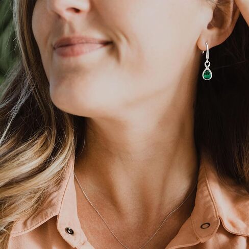 Dangle Drop Earrings 925 Sterling Silver Infinity Earrings Teardrop Crystal Leverback Earrings Birthstone Fine Jewelry Gifts for Women(December Crystal) in Saudi Arabia