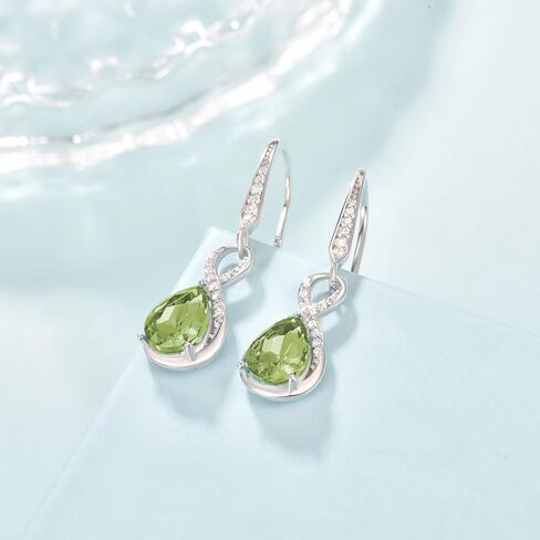 Dangle Drop Earrings 925 Sterling Silver Infinity Earrings Teardrop Crystal Leverback Earrings Birthstone Fine Jewelry Gifts for Women(December Crystal) in Saudi Arabia