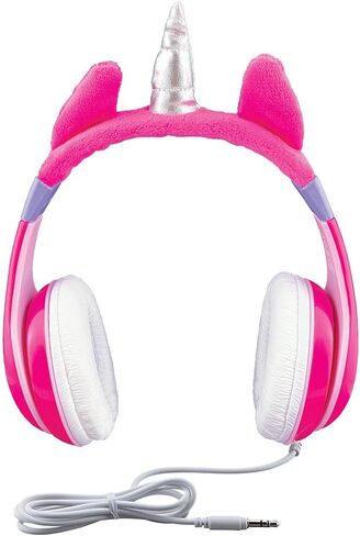 Unicorn Kids Headphones, Adjustable Headband, Stereo Sound, 3.5Mm Jack, Wired Headphones for Kids, Tangle-Free, Volume Control, Foldable, Childrens Headphones Over Ear for School Home, Travel Hassle in Saudi Arabia