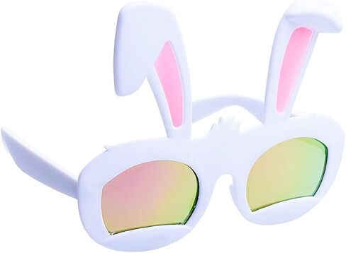 Sun-Staches Furry Bunny Sunglasses , Pink Lens Costume Accessory , UV 400 , One Size Fits Most in Saudi Arabia