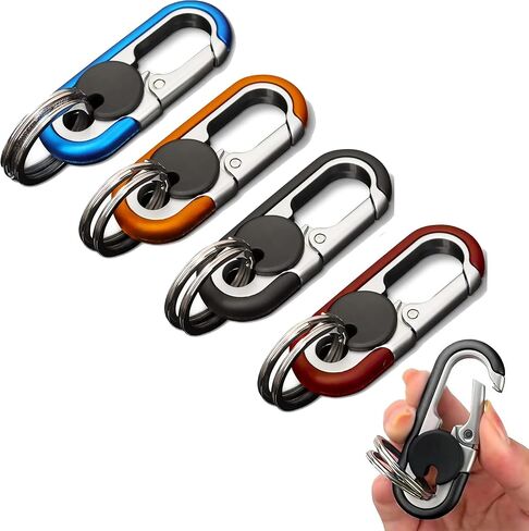 2pcs Men's Car Key Chain, Personalized Creative Stainless Steel Car Keychain for Men, Anti-Loss Heavy Duty Metal Key Ring in Saudi Arabia