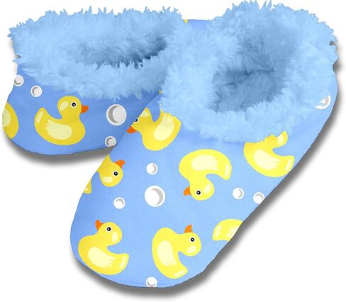 شبشب Snoozies للسيدات - أغطية قدم من الشيربا المصبوغة - البط الأزرق - مقاس متوسط in Saudi Arabia