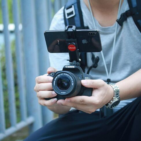 ULANZI ST-06 Camera Hot Shoe Phone Holder Flexible Phone Tripod Mount Adapter w Cold Shoe Mount for Microphone LED Light for DJI Ronin SC iPhone Samsung Canon Nikon DSLR Photography in Saudi Arabia