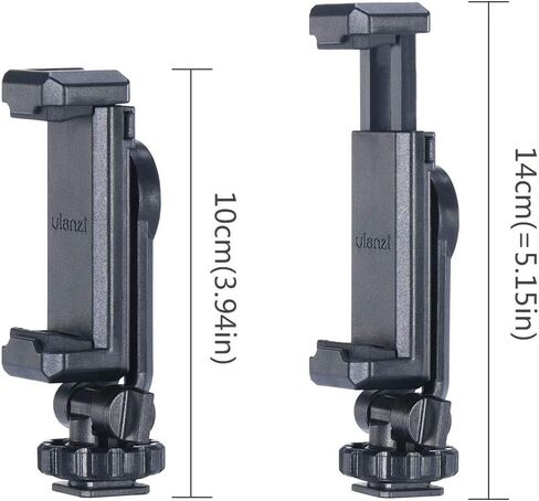 ULANZI ST-06 Camera Hot Shoe Phone Holder Flexible Phone Tripod Mount Adapter w Cold Shoe Mount for Microphone LED Light for DJI Ronin SC iPhone Samsung Canon Nikon DSLR Photography in Saudi Arabia