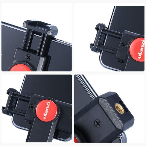 ULANZI ST-06 Camera Hot Shoe Phone Holder Flexible Phone Tripod Mount Adapter w Cold Shoe Mount for Microphone LED Light for DJI Ronin SC iPhone Samsung Canon Nikon DSLR Photography in Saudi Arabia