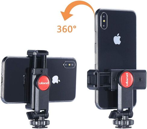 ULANZI ST-06 Camera Hot Shoe Phone Holder Flexible Phone Tripod Mount Adapter w Cold Shoe Mount for Microphone LED Light for DJI Ronin SC iPhone Samsung Canon Nikon DSLR Photography in Saudi Arabia