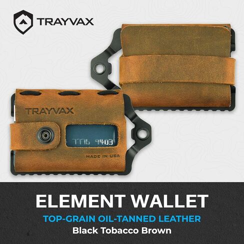 Trayvax Element Wallet (Raw | Stealth Black Leather) in Kuwait