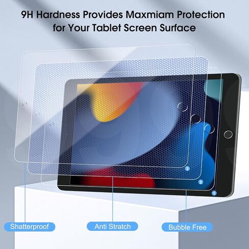 Qularlans 2 Pack Screen Protector Compatible with iPad 6th 5th Generation 9.7 Inch (Model A1822/A1823/A1893/A1954), Tempered Glass Film Guard in Saudi Arabia
