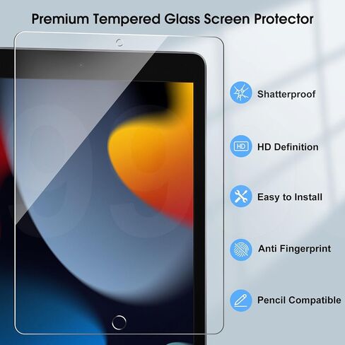 Qularlans 2 Pack Screen Protector Compatible with iPad 6th 5th Generation 9.7 Inch (Model A1822/A1823/A1893/A1954), Tempered Glass Film Guard in Saudi Arabia