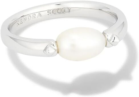 Kendra Scott Leighton Pearl Band Ring Silver White Pearl 5 in Saudi Arabia