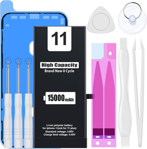 بطارية ZMNT (5500 مللي أمبير) لهاتف iPhone 6، (الموديل: A1586، A1589، A1549) بطارية بديلة ذات سعة عالية من البطاريات البديلة الأخرى مع مجموعة أدوات إصلاح كاملة وتعليمات.1 in Kuwait